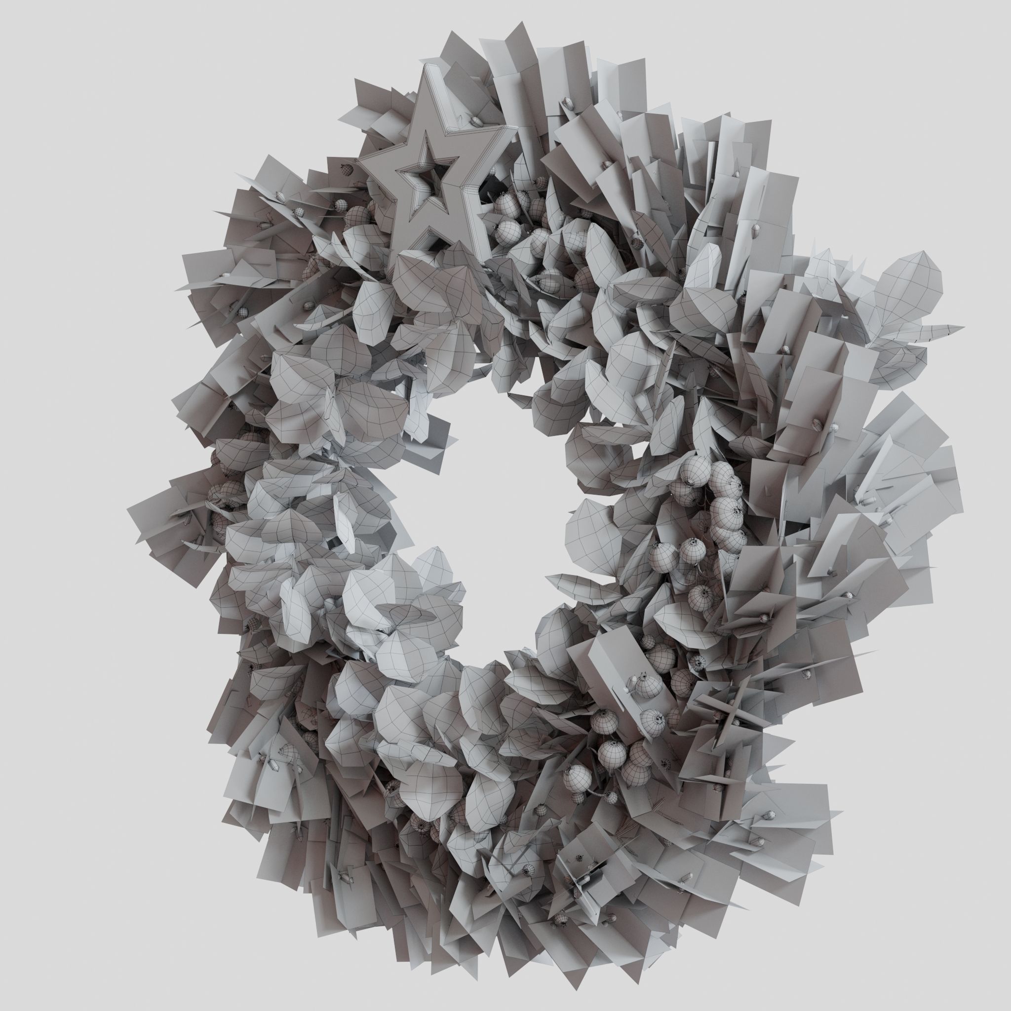 Christmas wreaths four types 3D model_53