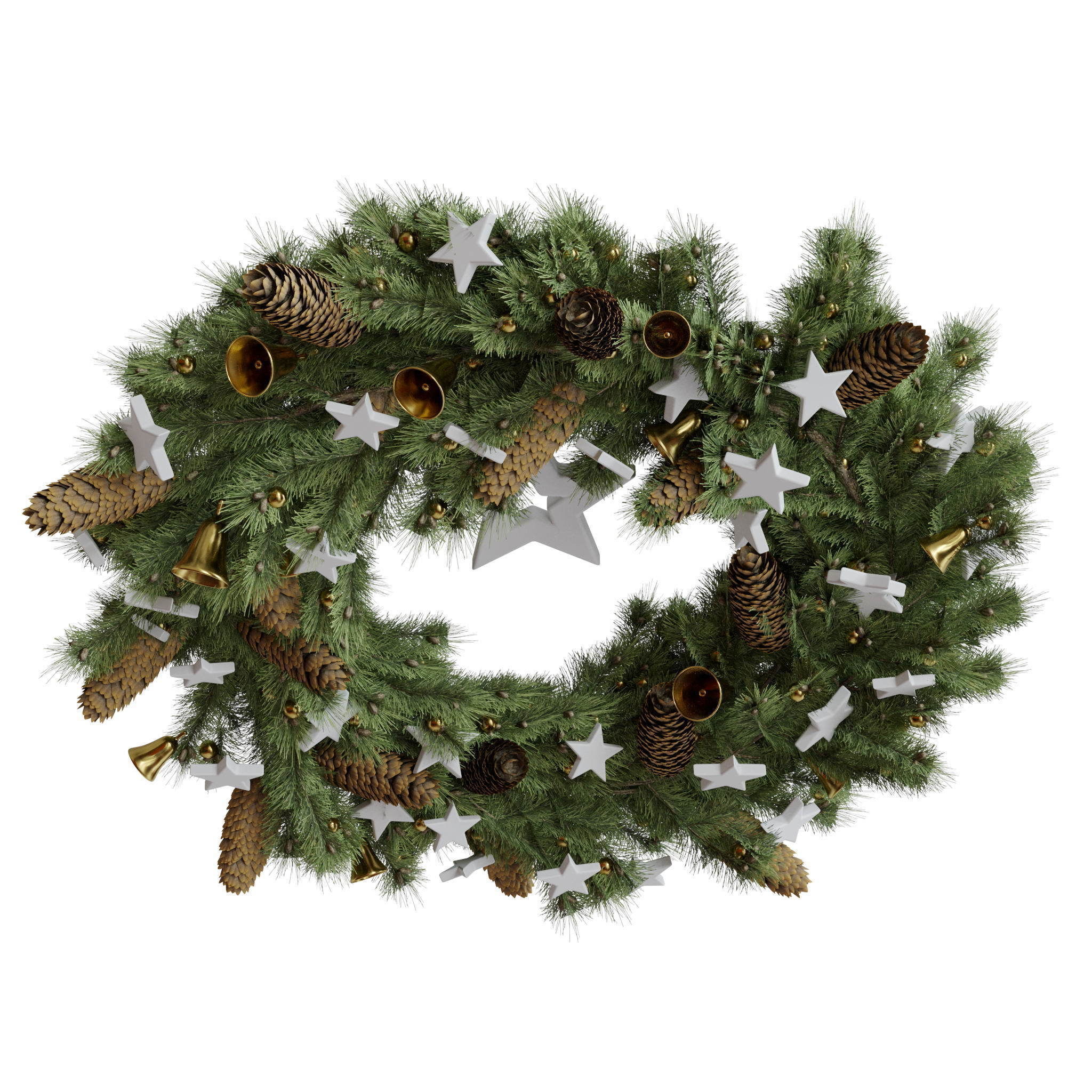 Christmas wreaths four types 3D model_41
