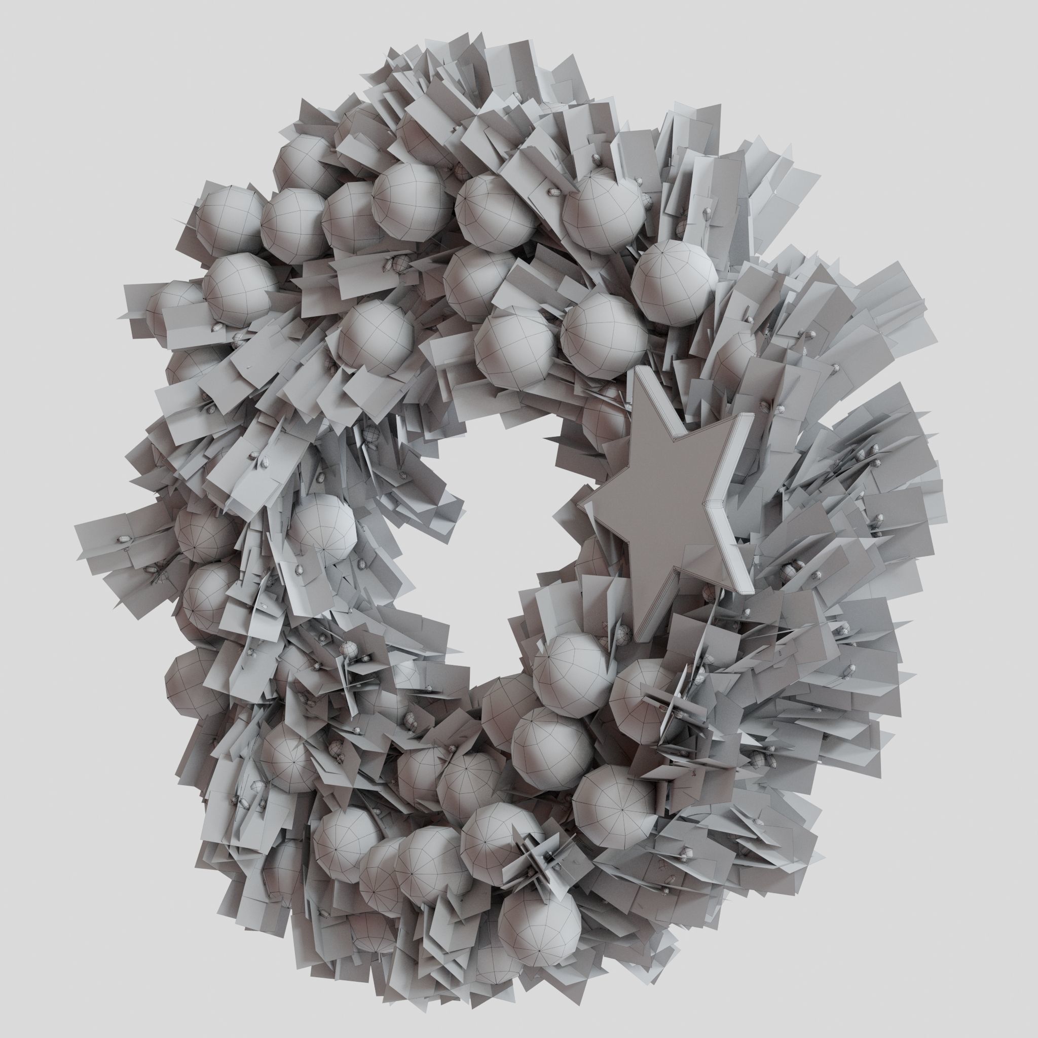 Christmas wreaths four types 3D model_46