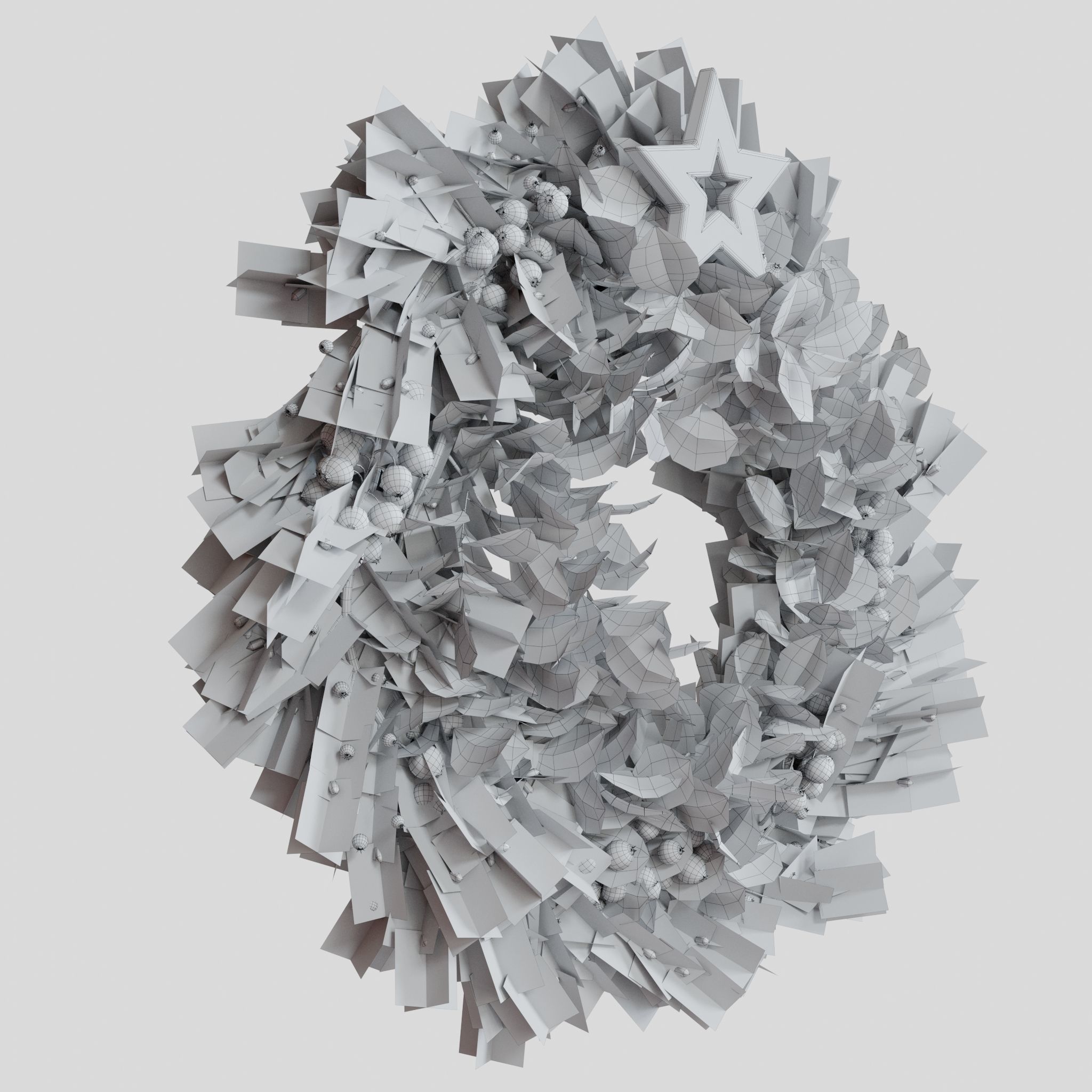 Christmas wreaths four types 3D model_51