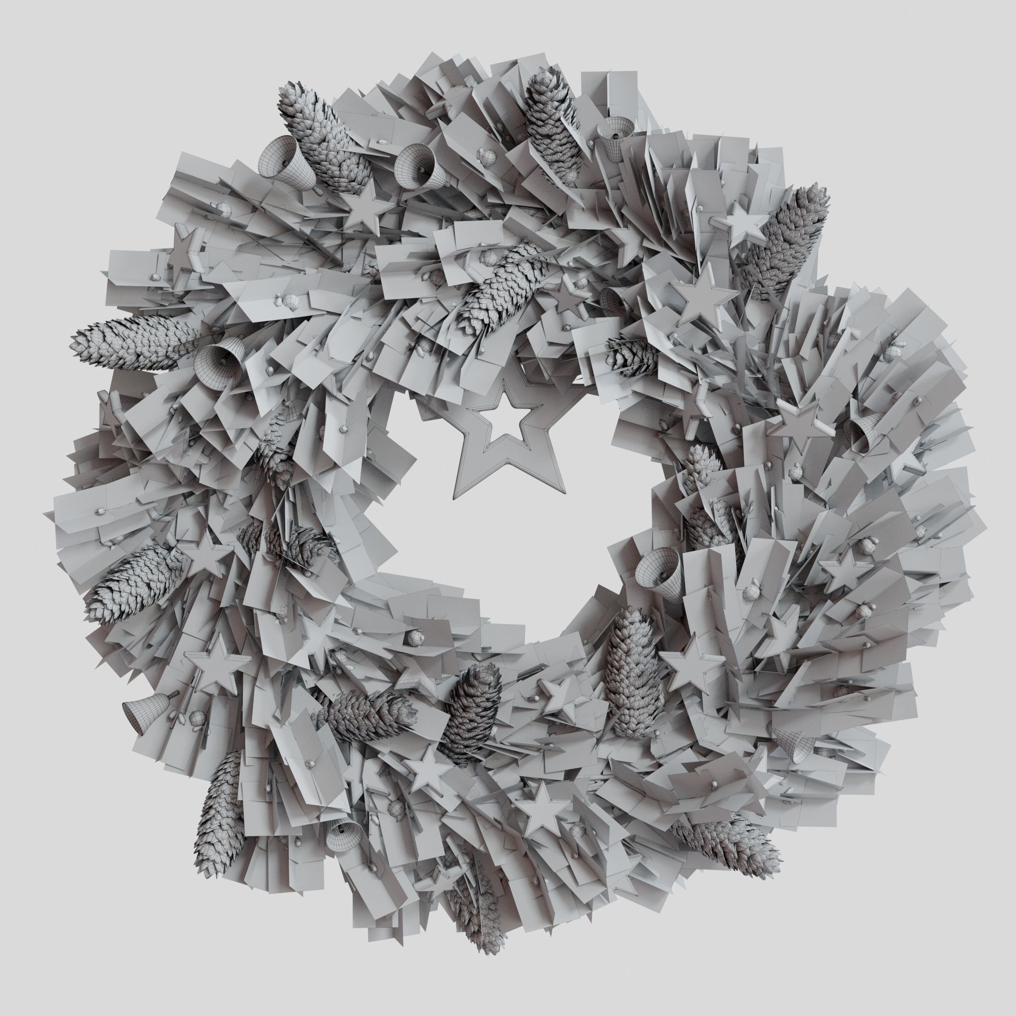 Christmas wreaths four types 3D model_35