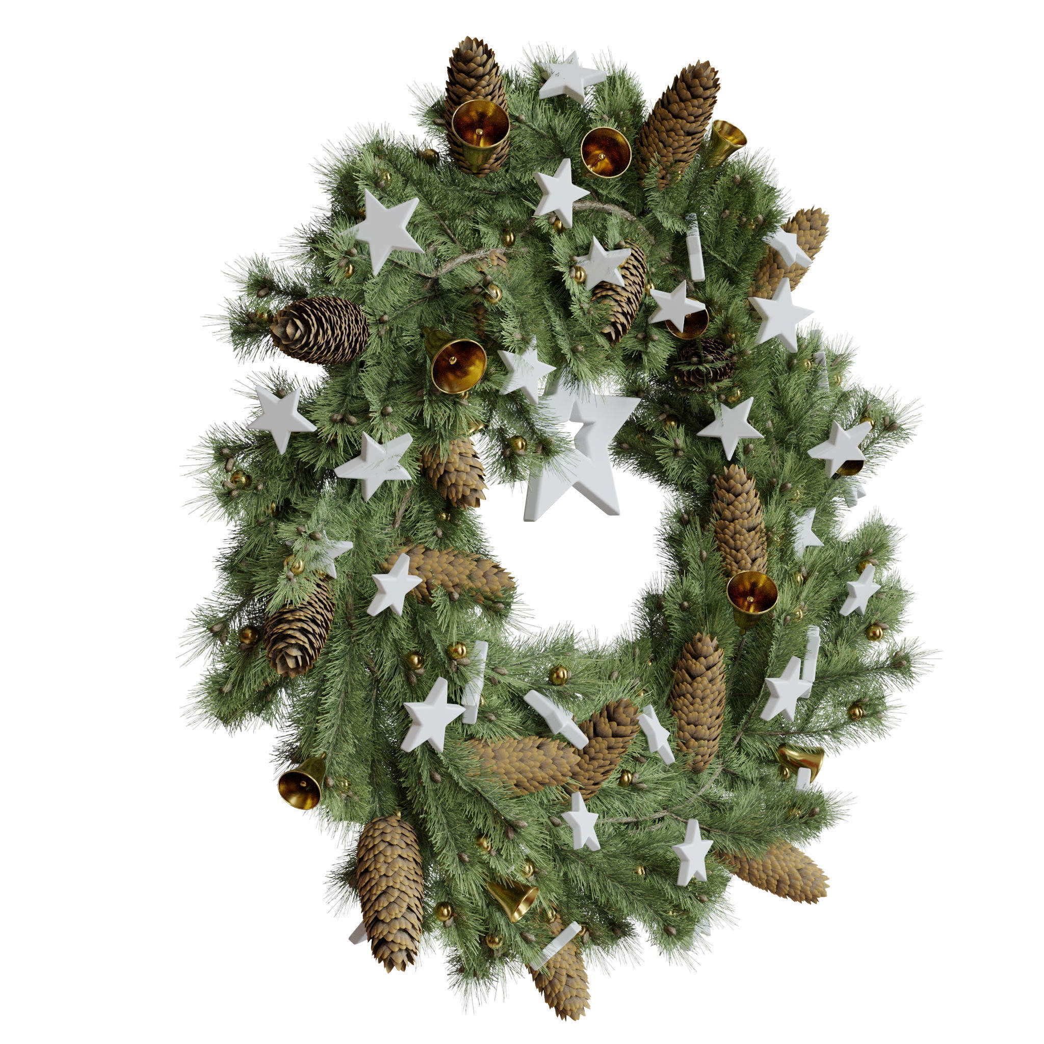 Christmas wreaths four types 3D model_36