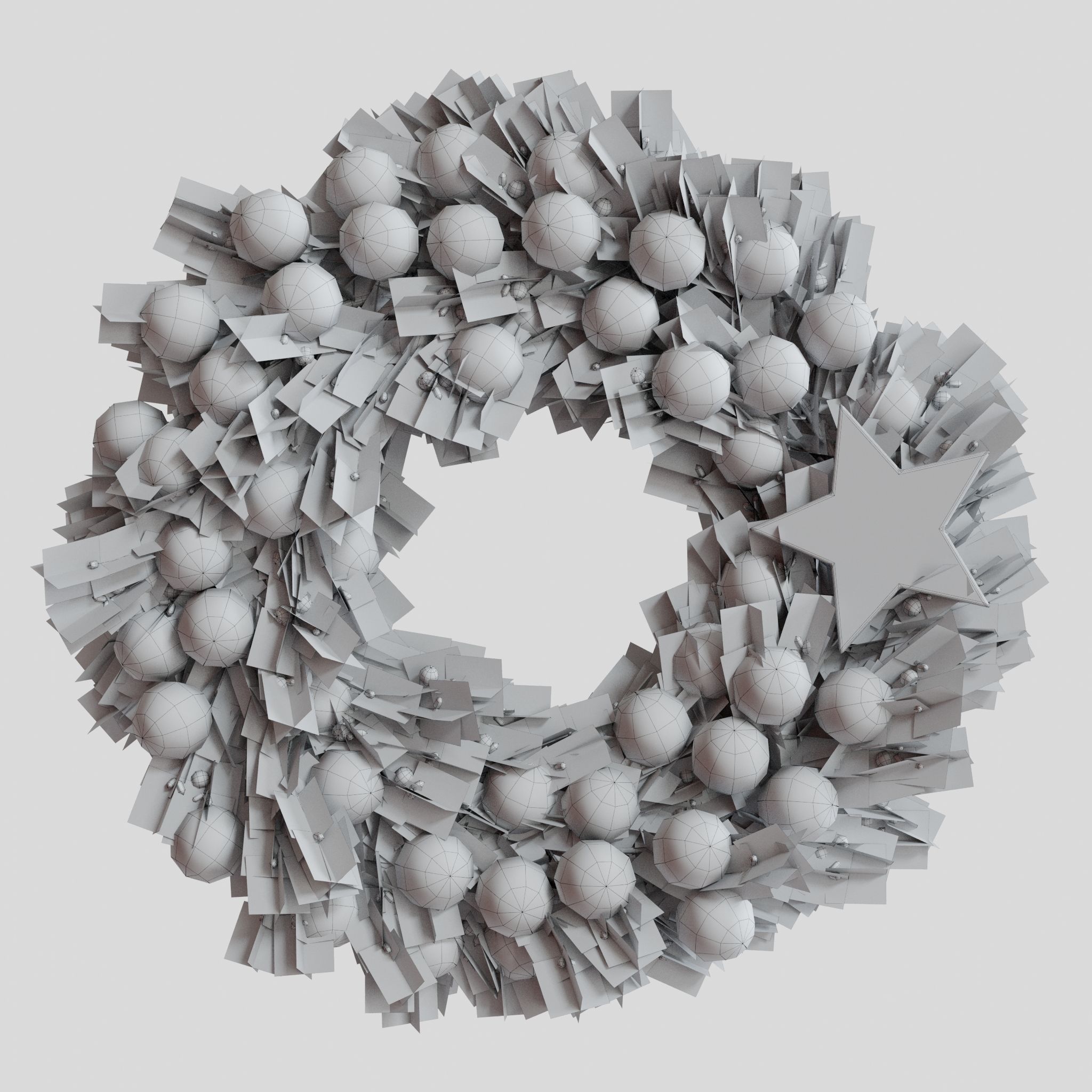 Christmas wreaths four types 3D model_42