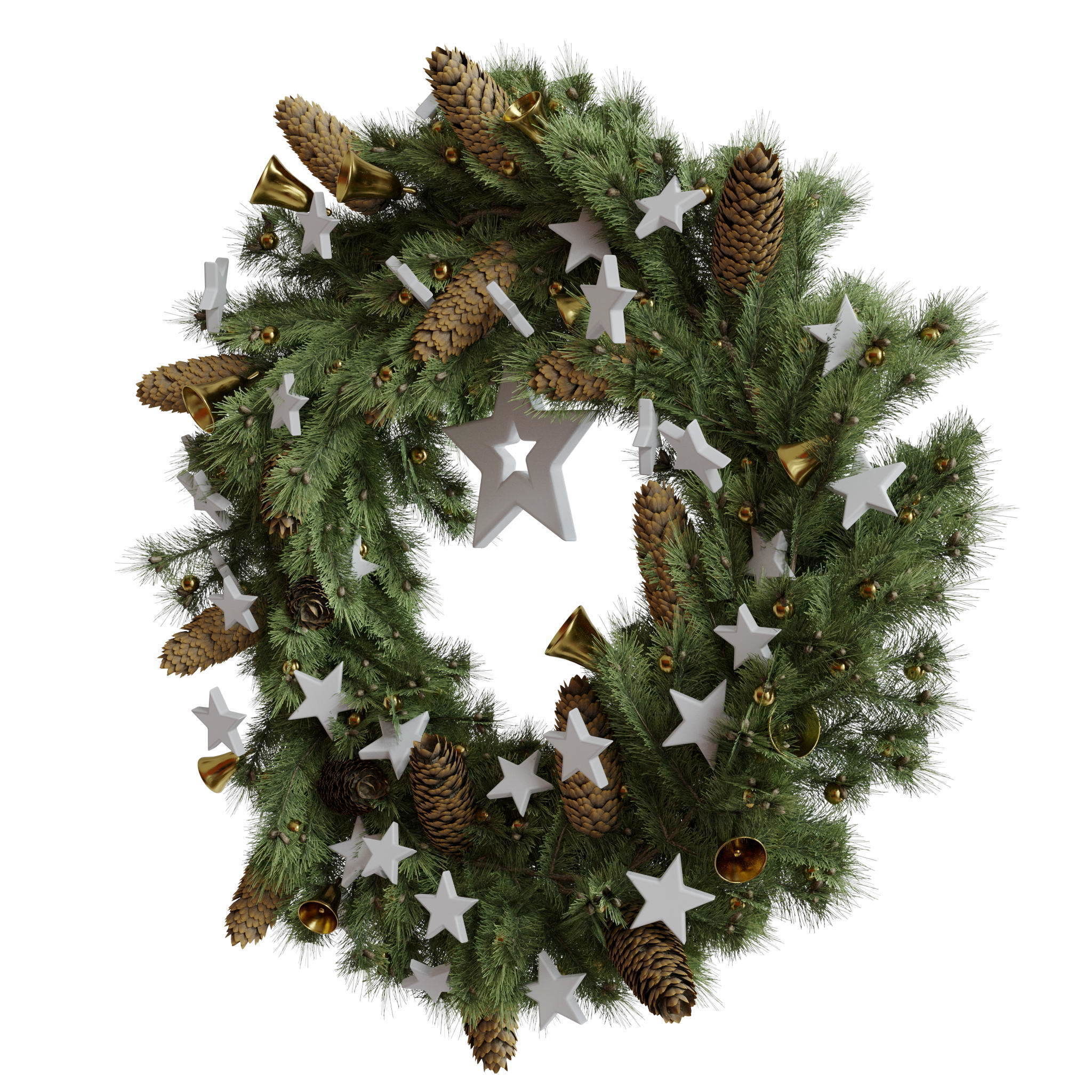 Christmas wreaths four types 3D model_38