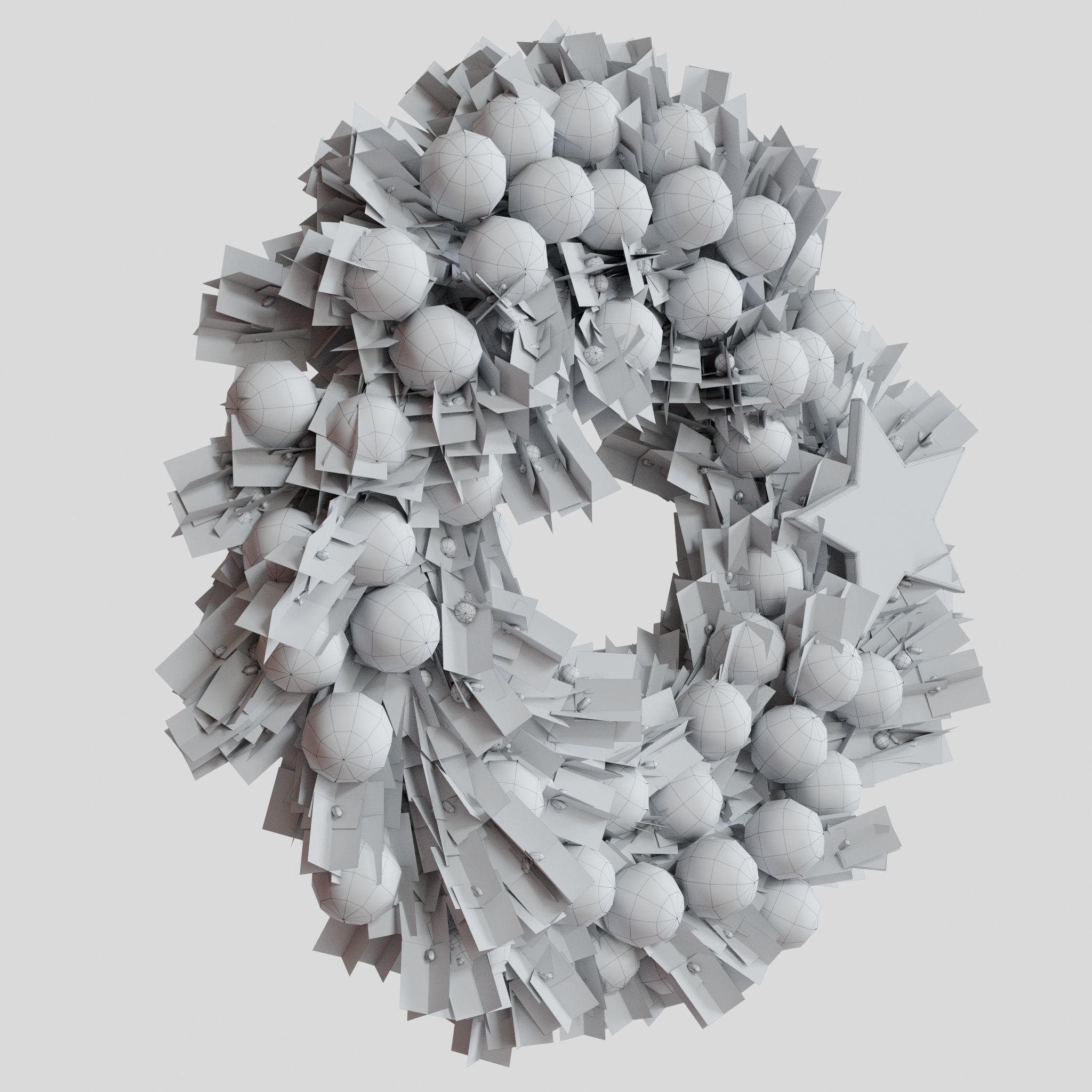 Christmas wreaths four types 3D model_44