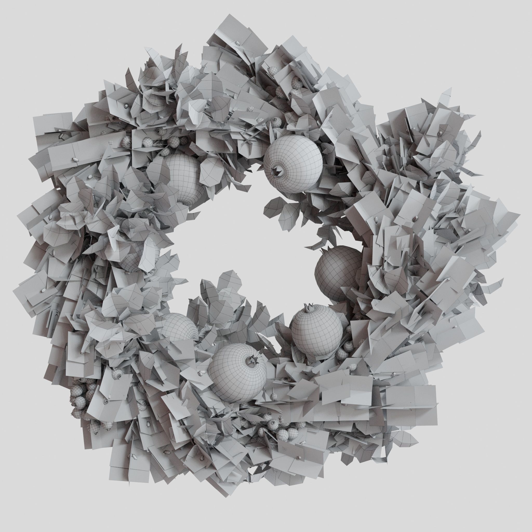 Christmas wreaths four types 3D model_28