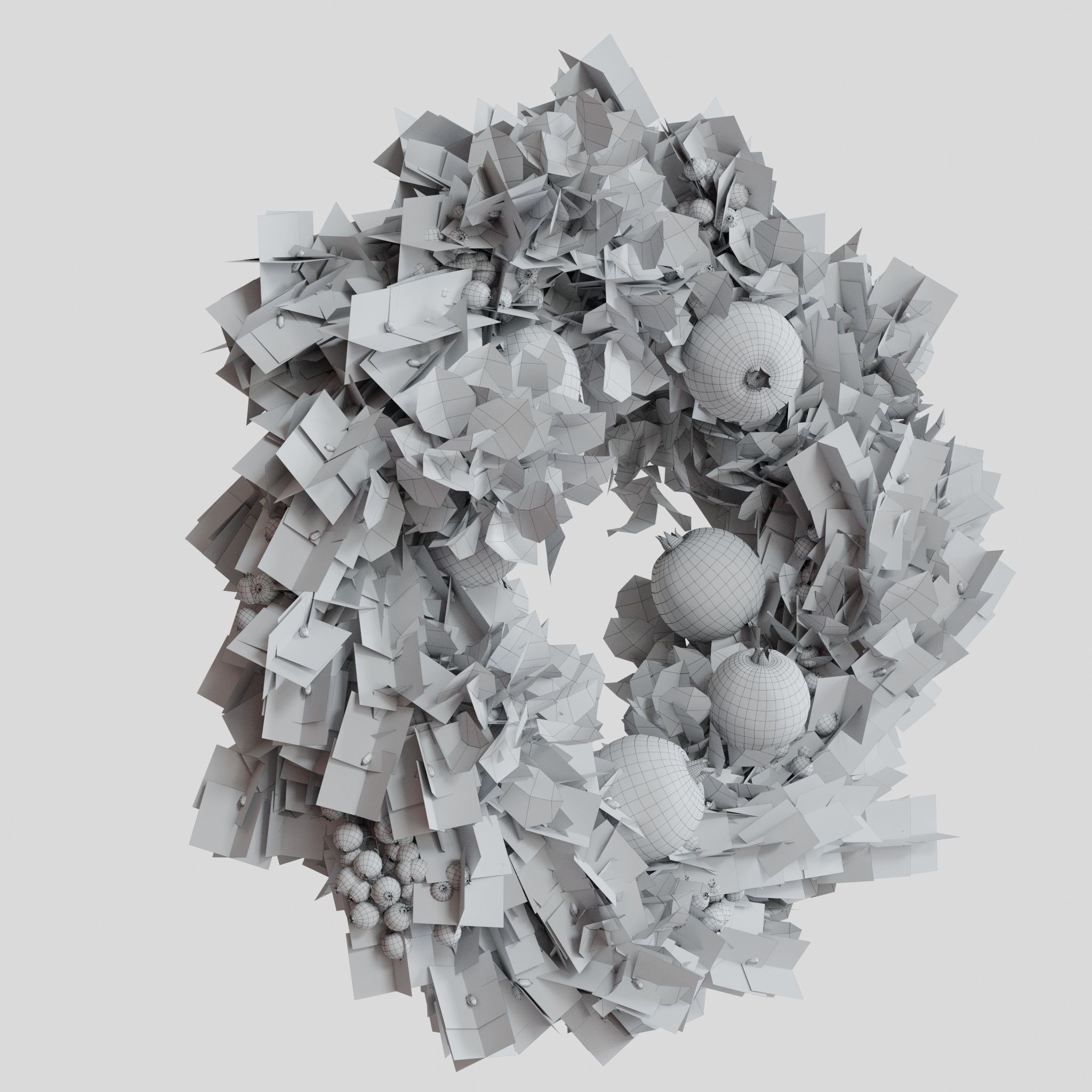Christmas wreaths four types 3D model_30