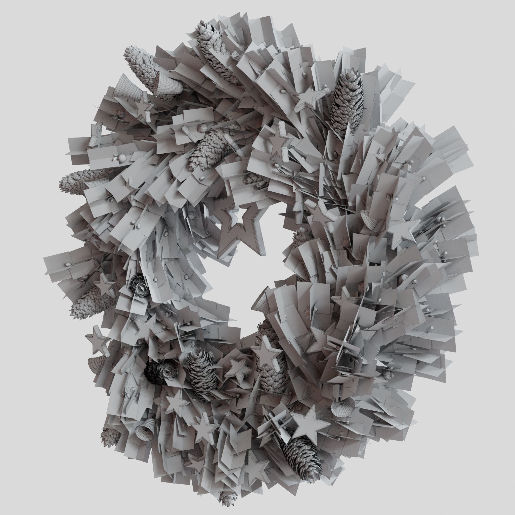 Christmas wreaths four types 3D model_39