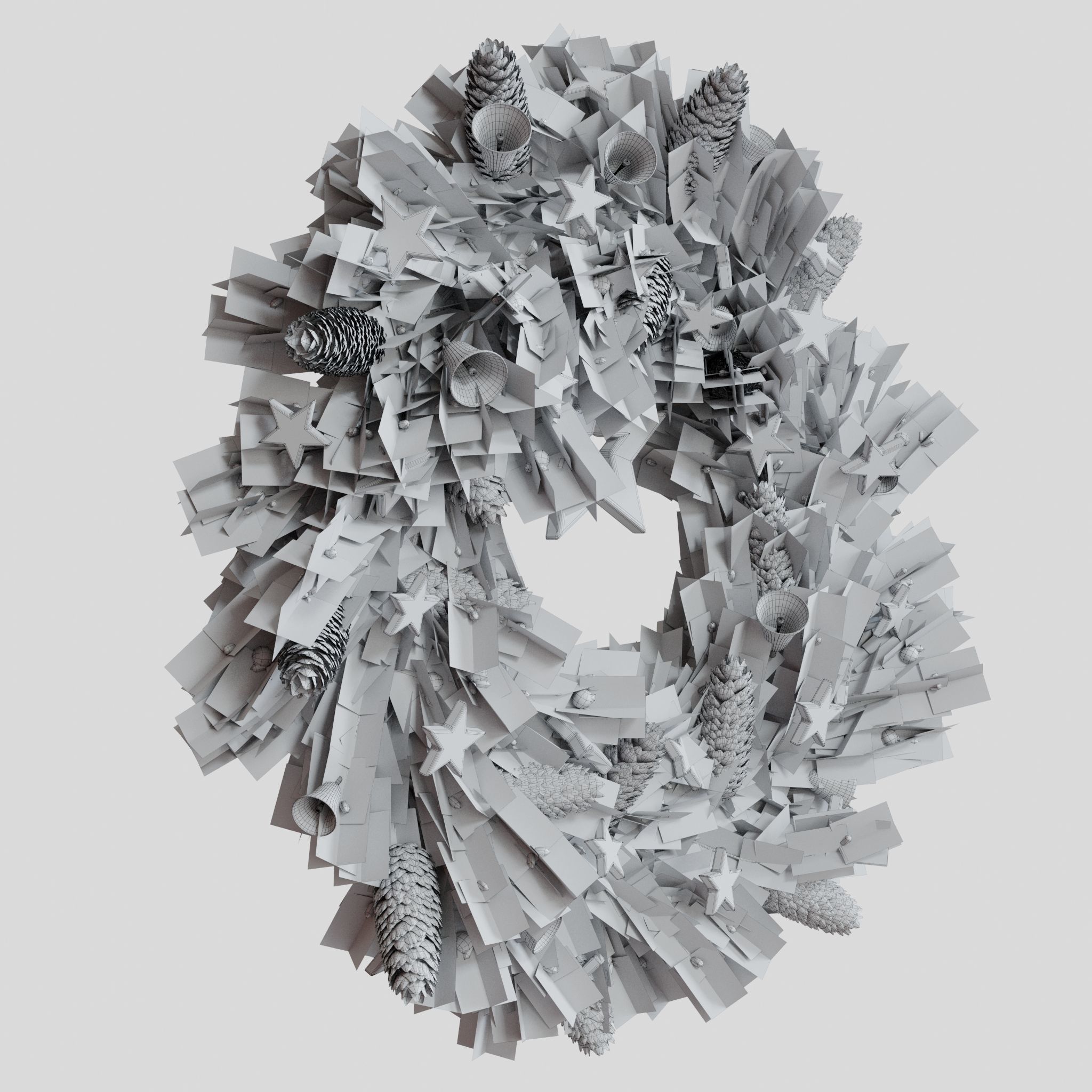 Christmas wreaths four types 3D model_37