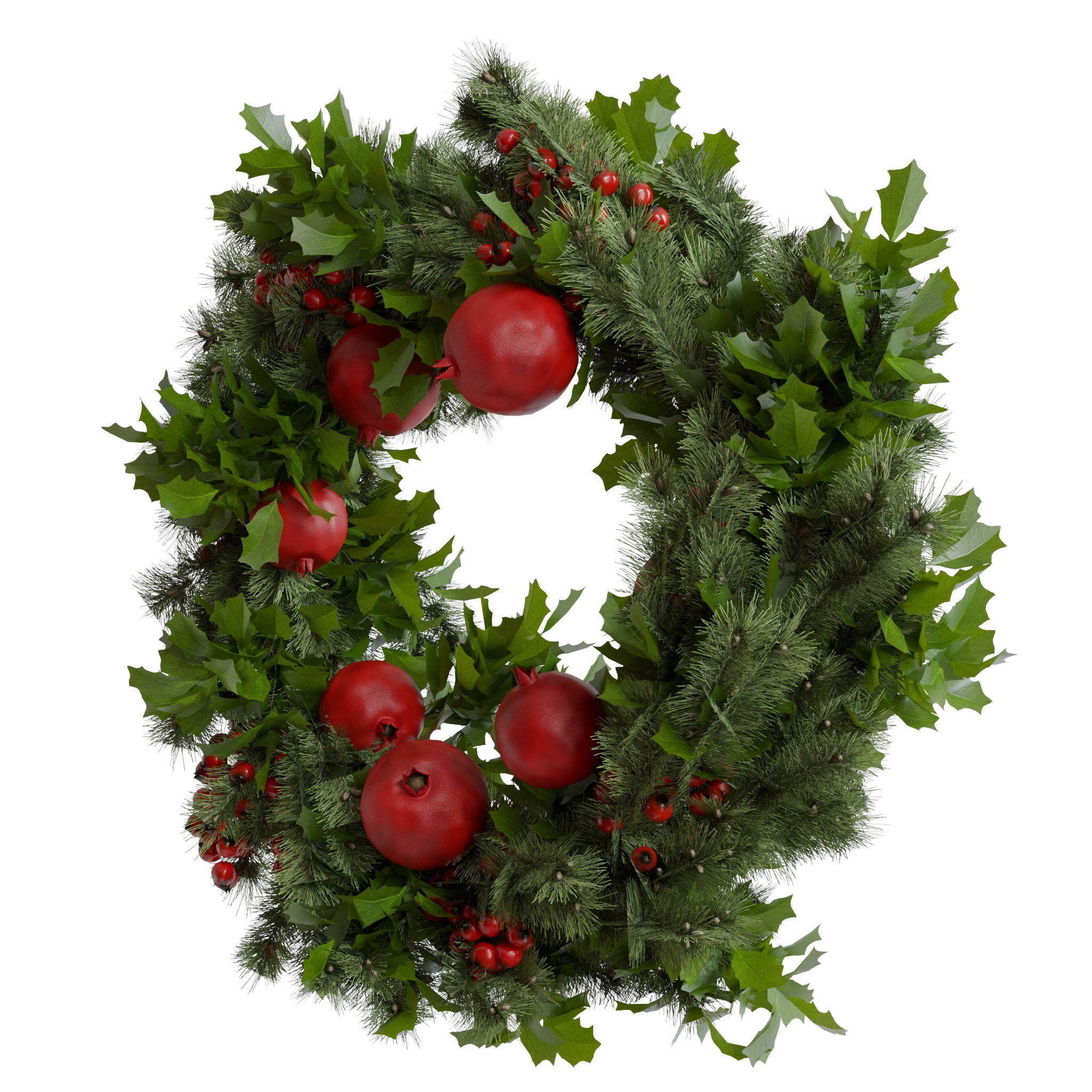 Christmas wreaths four types 3D model_31