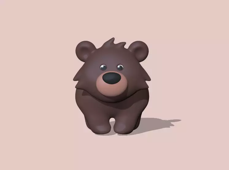 Bear walking 3D print model