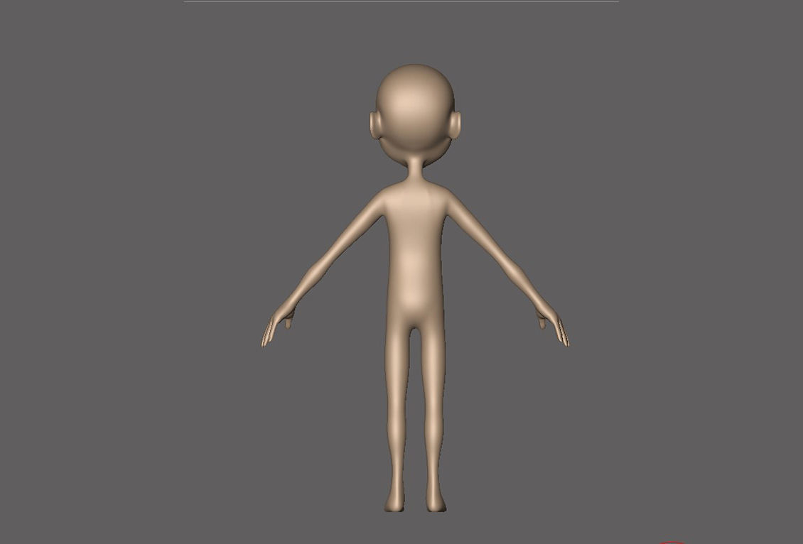 Child Cartoon Characters Base Mesh Low-poly 3D model_6