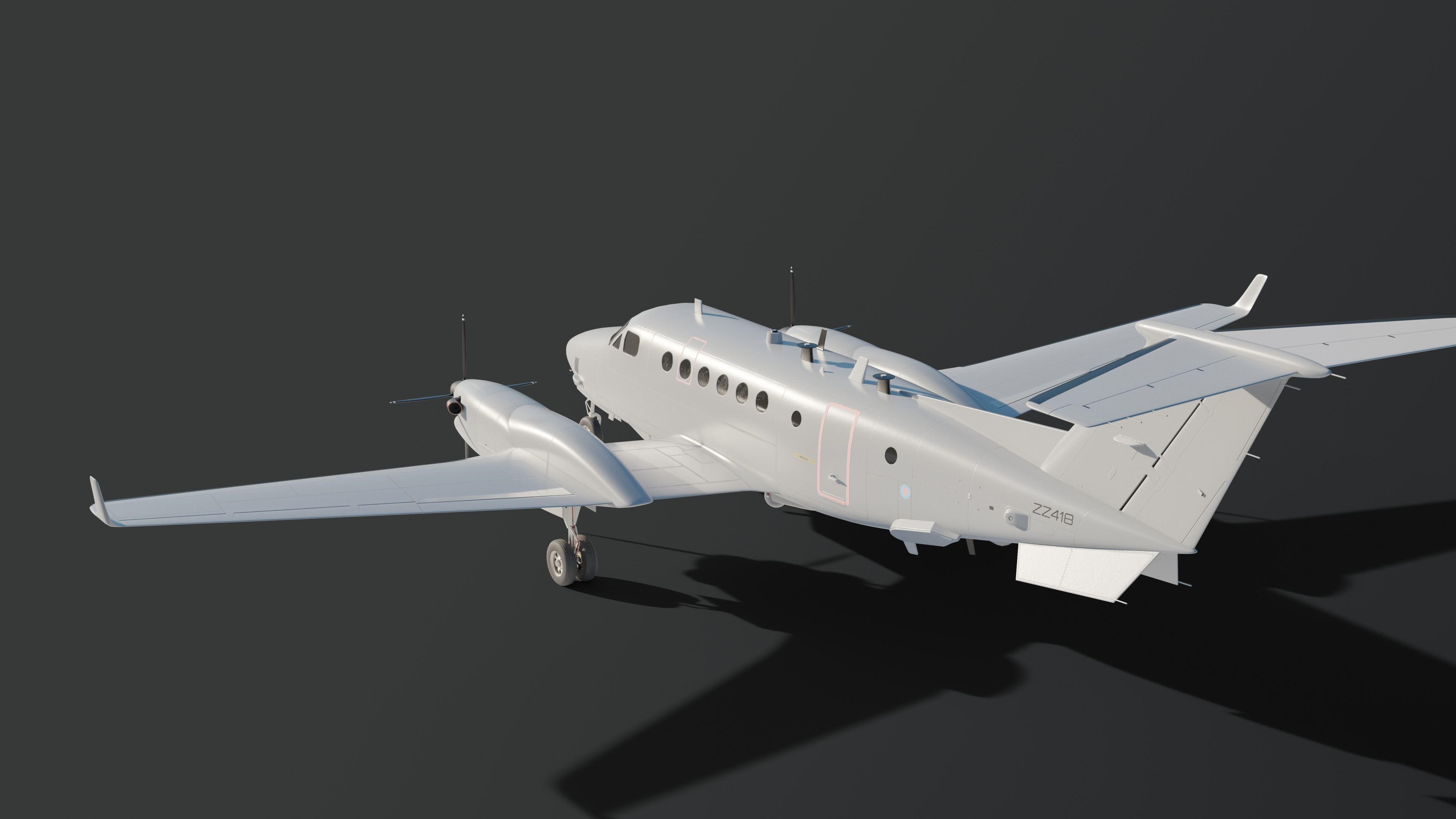 Airplane Beeccraft - RAW - Shadow R1 ISTAR Low-poly 3D model_1