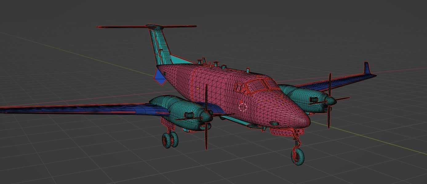 Airplane Beeccraft - RAW - Shadow R1 ISTAR Low-poly 3D model_5