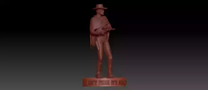 Blondie statue of man holding gun 3D model