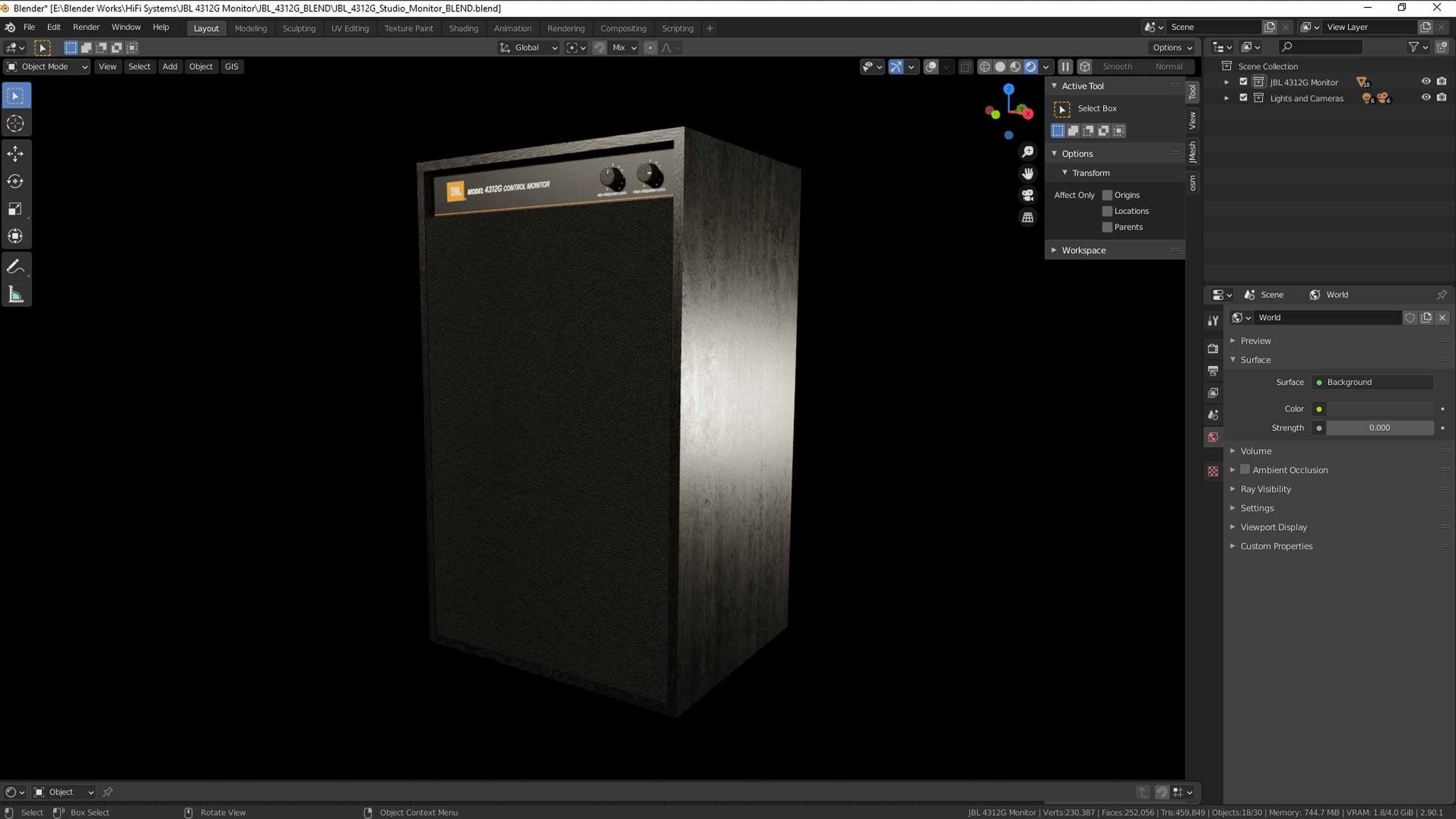 JBL 4312G Studio Monitor PBR 3D model_13