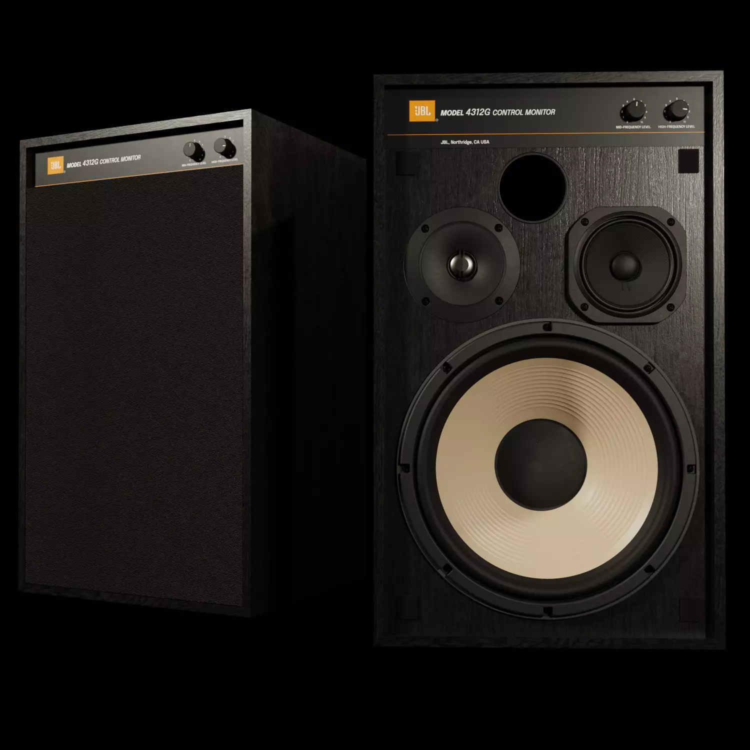 JBL 4312G Studio Monitor PBR 3D model_0