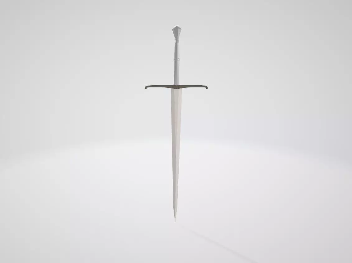 The simple two-handed sword Free low-poly 3D model