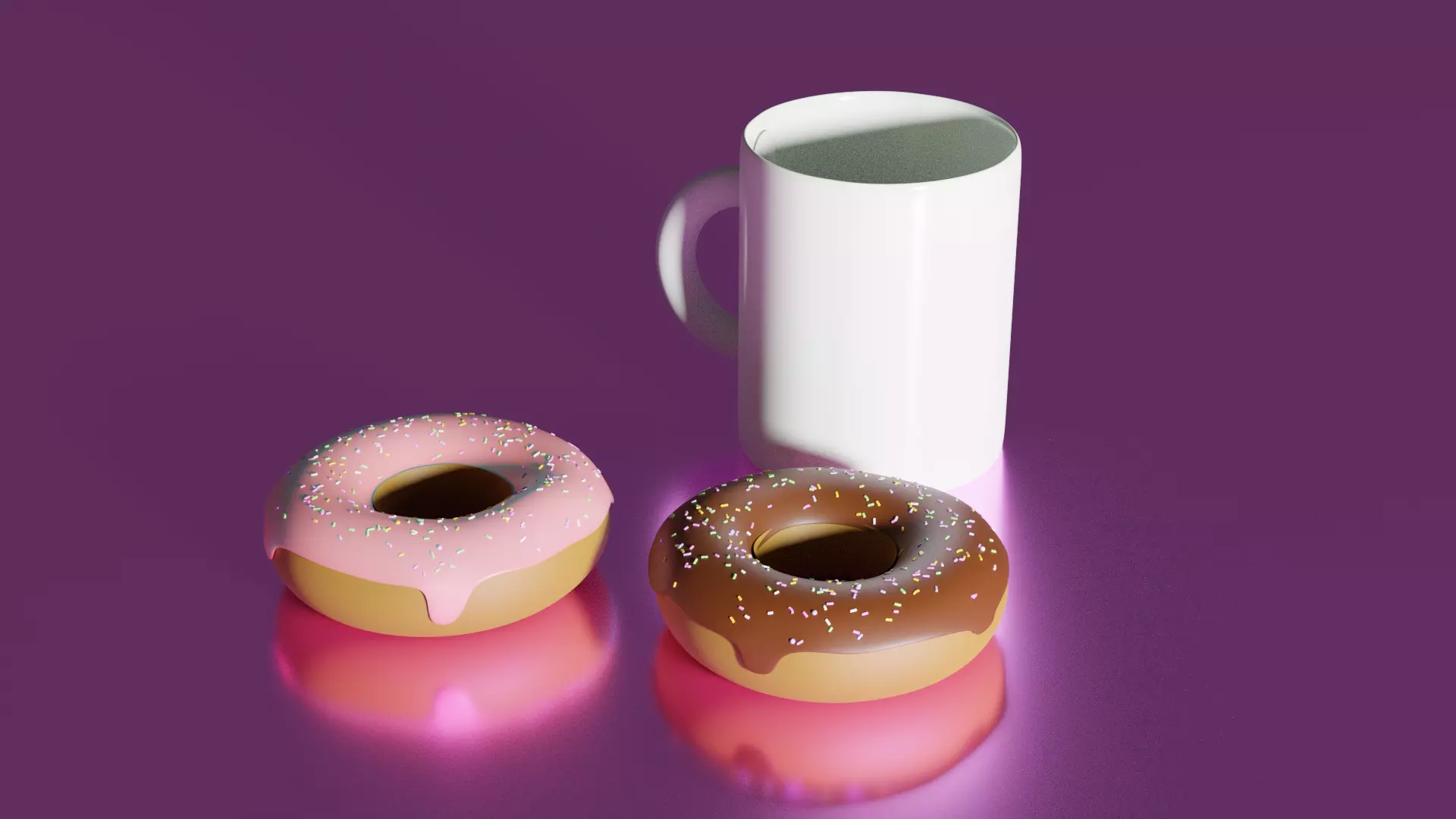 Donuts with a Cup Free 3D model