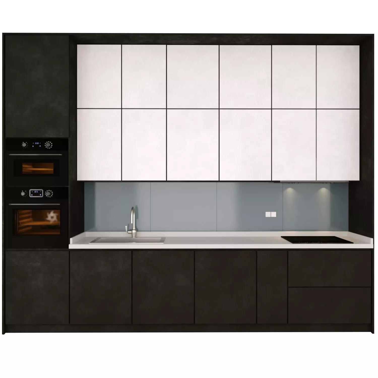 Modern white kitchen-IKEA-vol 3D model