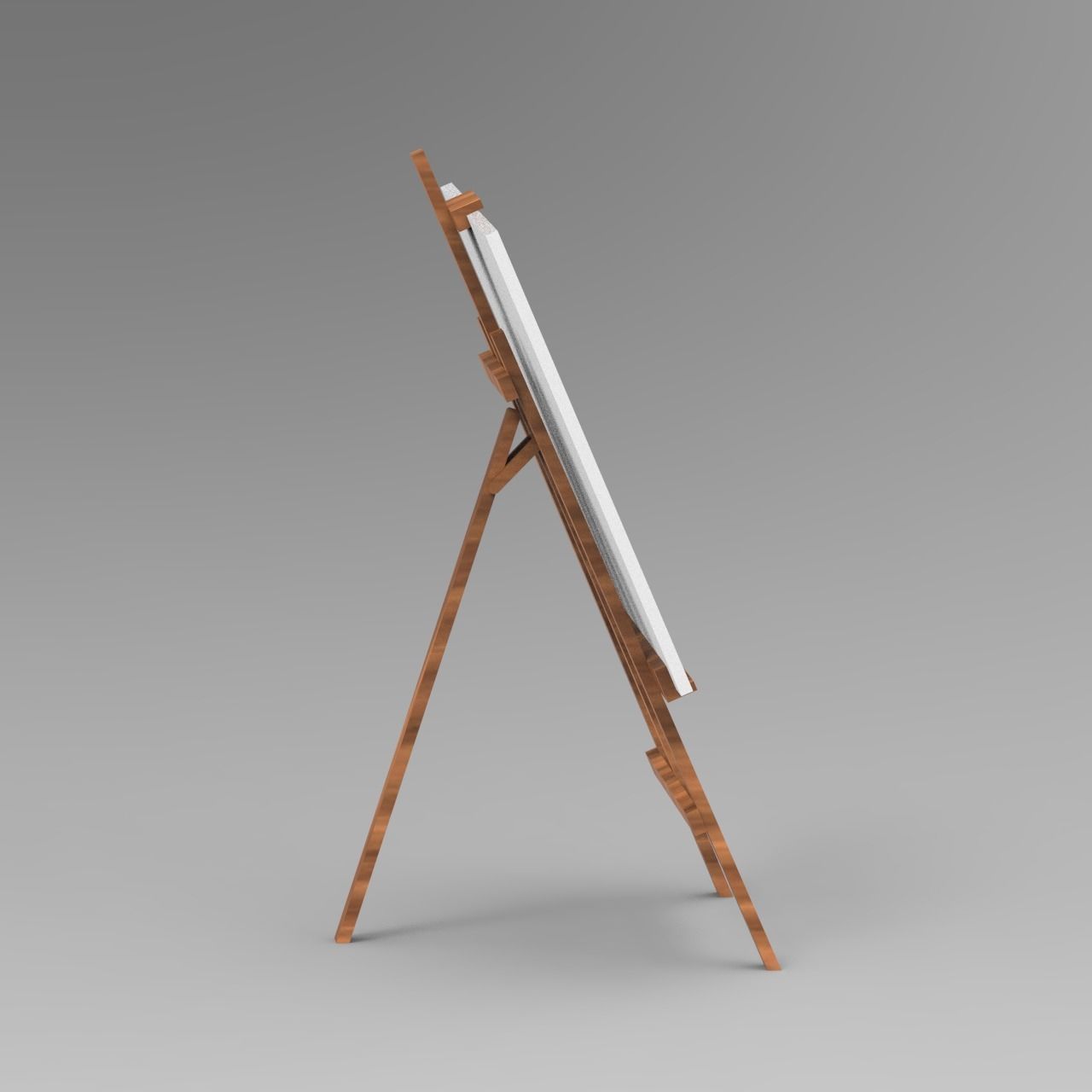 Simple basic wooden easel  Low-poly 3D model_3