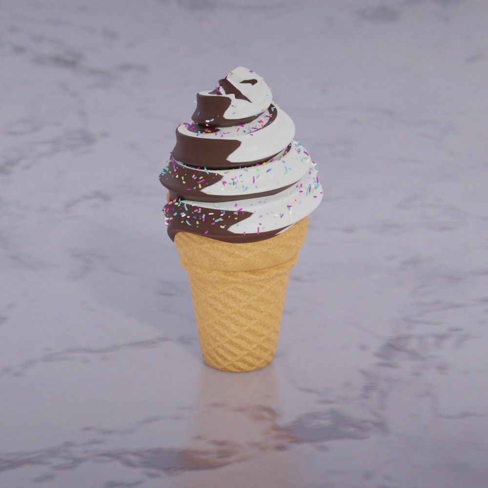 Choco Ice cream with nice isolation 3D model_2