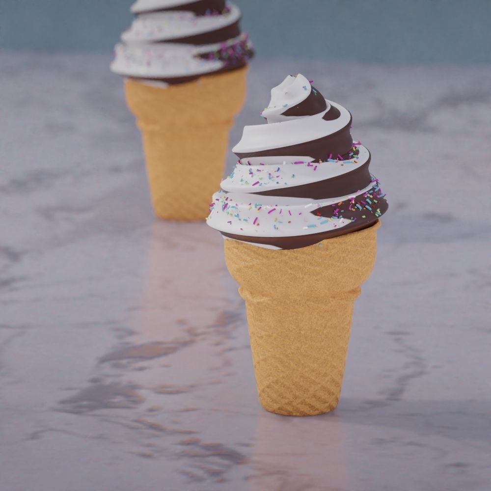 Choco Ice cream with nice isolation 3D model_4