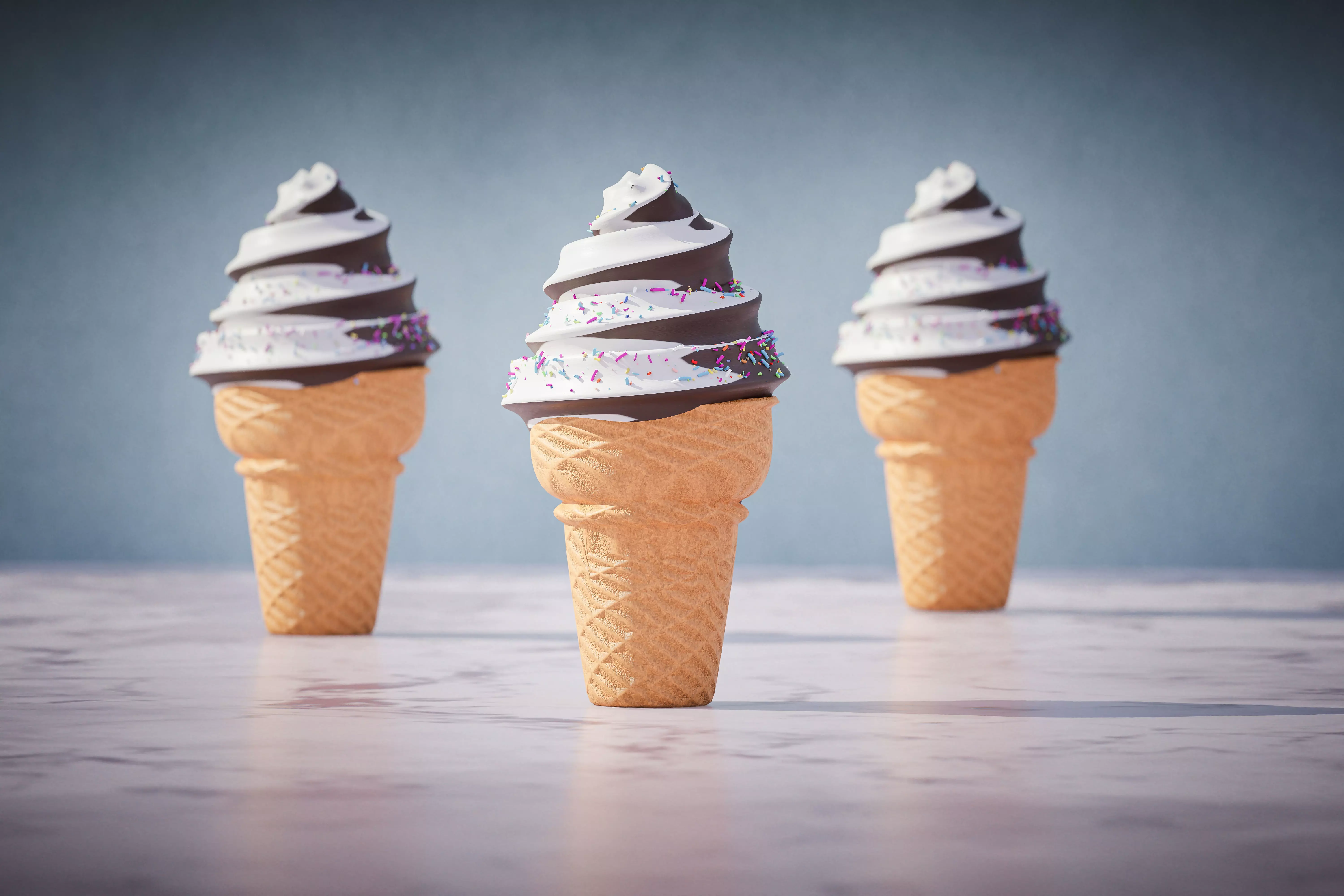 Choco Ice cream with nice isolation 3D model_0