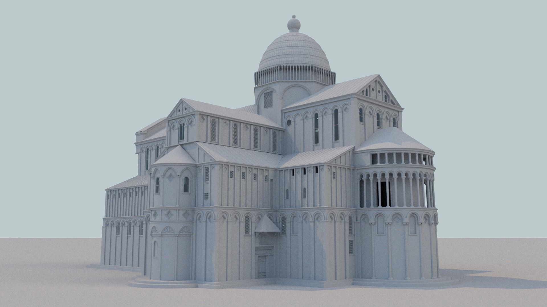 Cathedral church 3D model_7