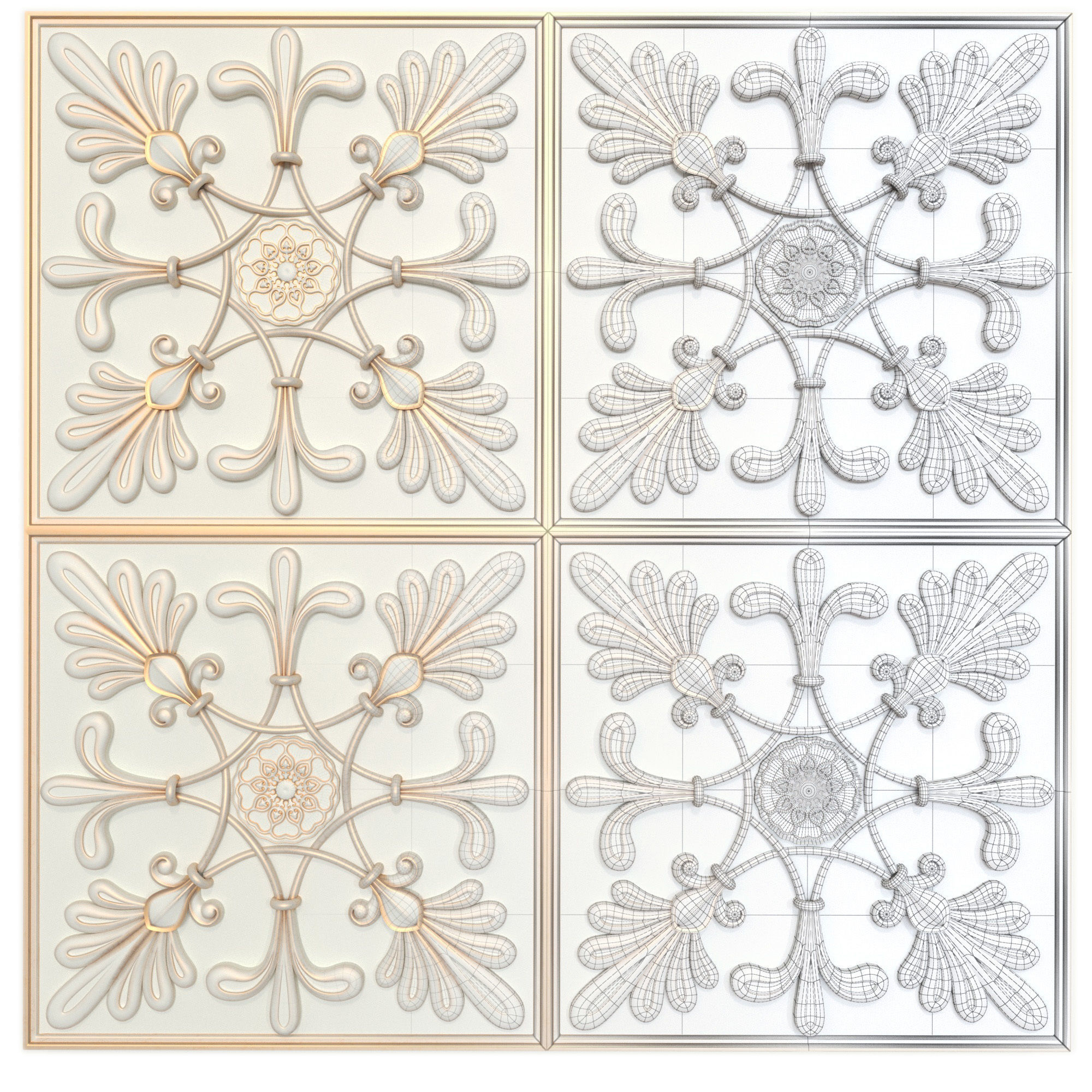 Decorative panels - Set 7 3D model_2
