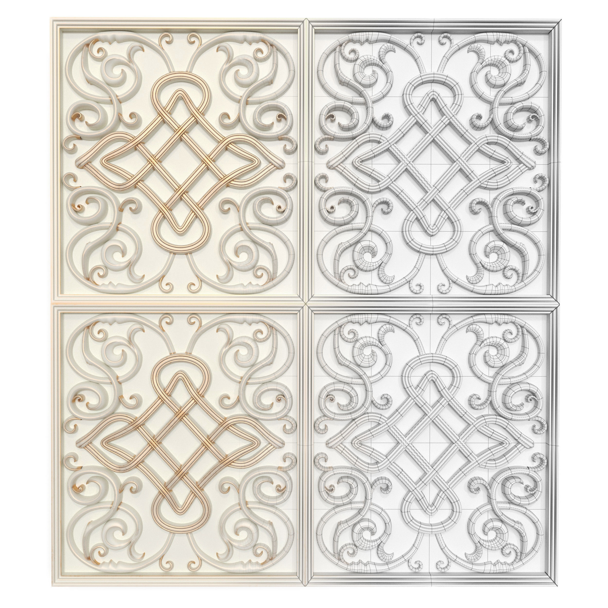 Decorative panels - Set 7 3D model_4