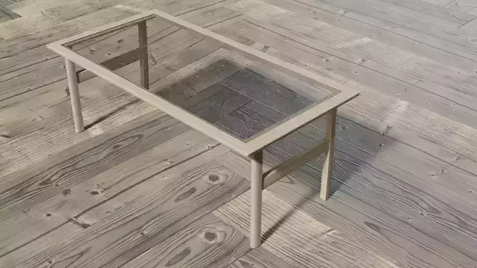 Glass-Topped Coffee Table 3D model