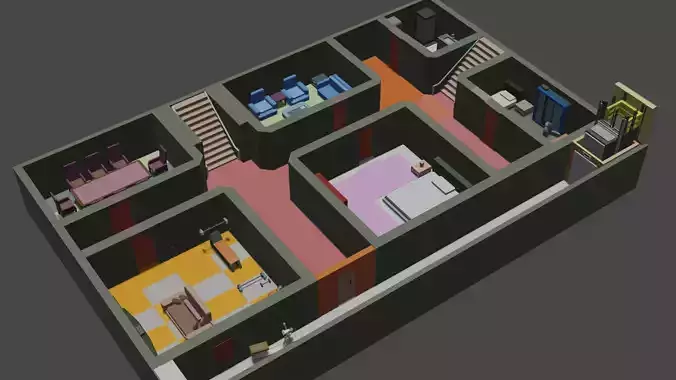 House-Furniture Pack  Free low-poly 3D model