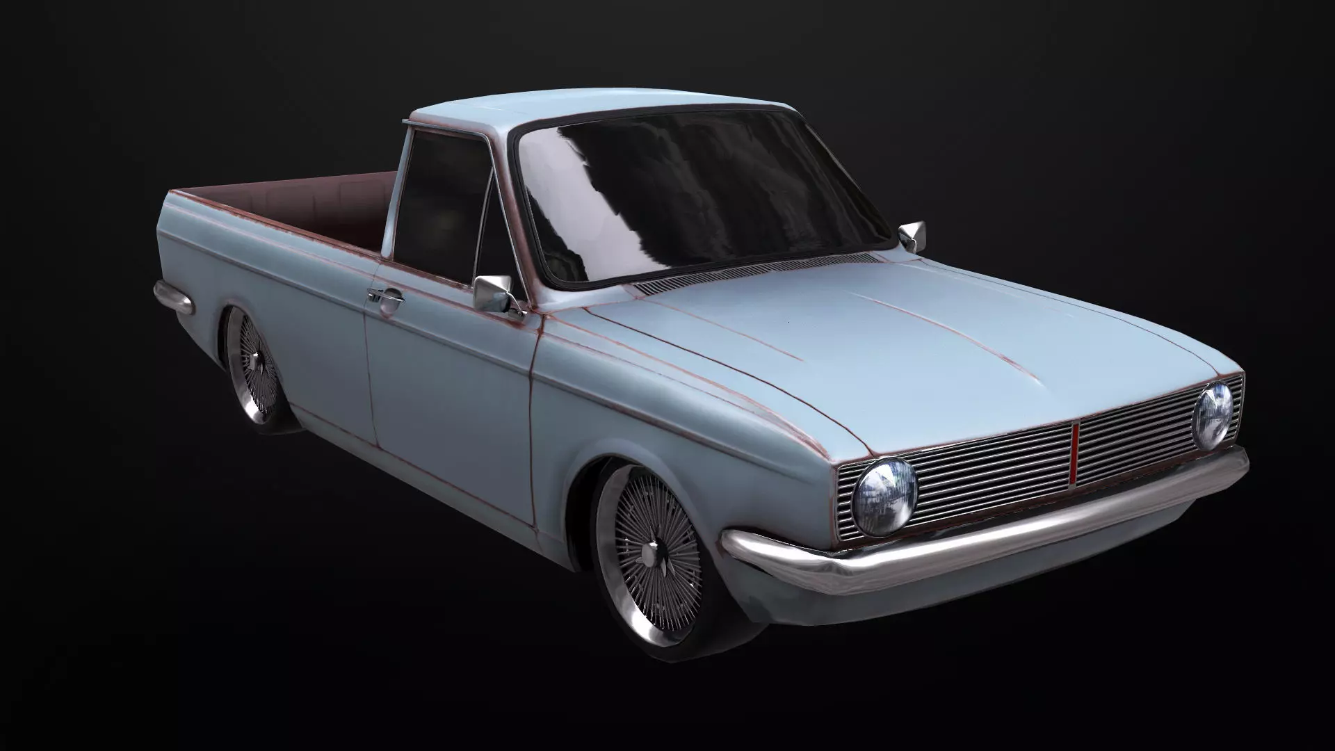 Vanet Peykan - Rusty Classic Car Low-poly 3D model