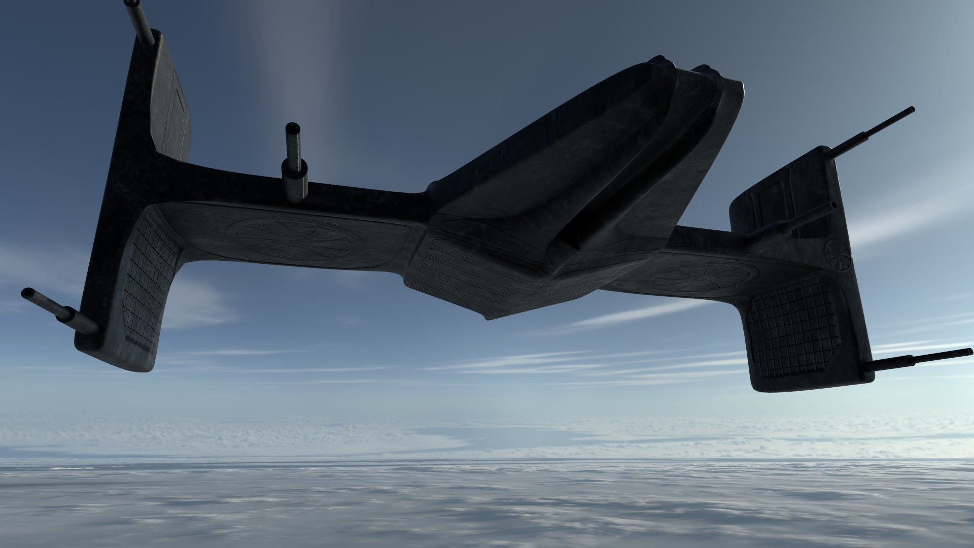 Spaceship 3D model Low-poly star wars tie fighter Low-poly 3D model_3