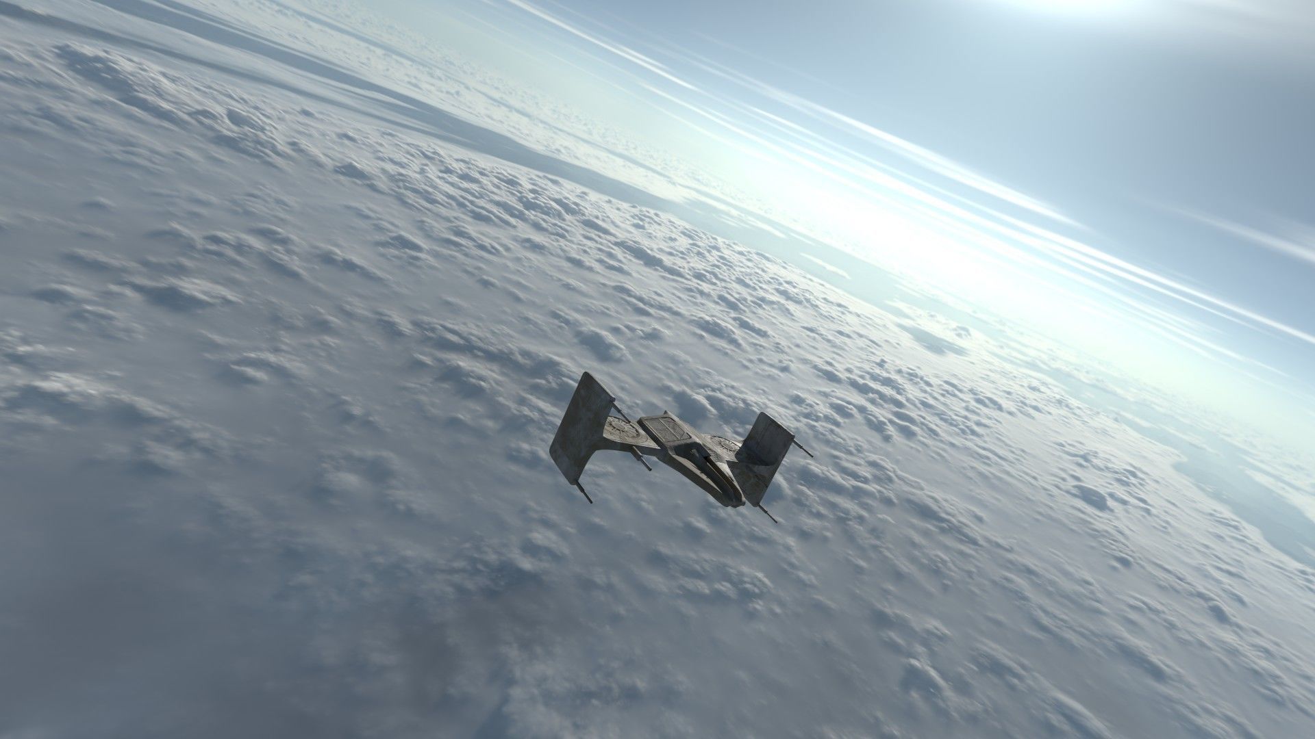 Spaceship 3D model Low-poly star wars tie fighter Low-poly 3D model_4