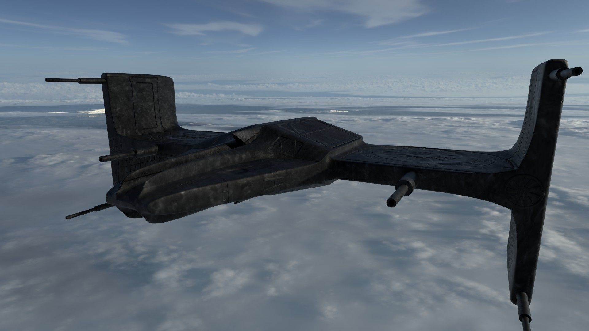 Spaceship 3D model Low-poly star wars tie fighter Low-poly 3D model_2