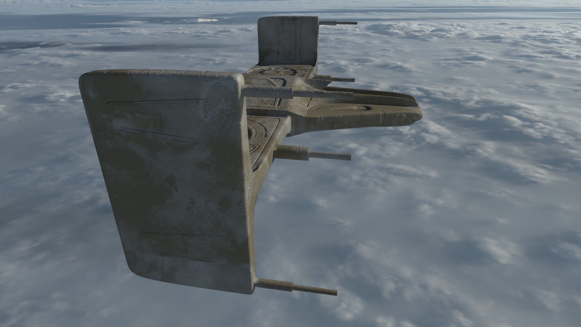 Spaceship 3D model Low-poly star wars tie fighter Low-poly 3D model_7