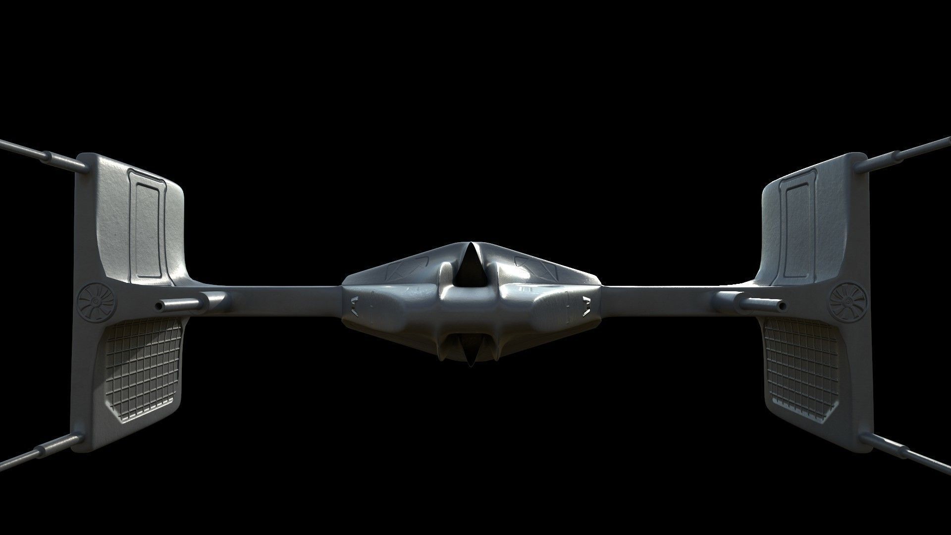 Spaceship 3D model Low-poly star wars tie fighter Low-poly 3D model_10