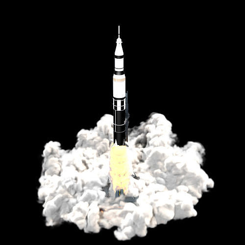 Rocket Launch Animated 3D model
