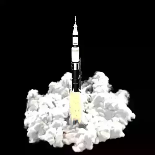 Rocket Launch Animated 3D model