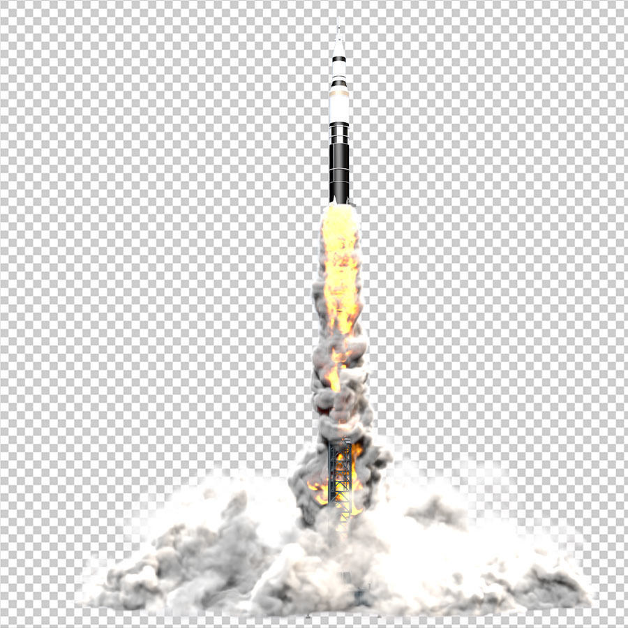Rocket Launch Animated 3D model_2