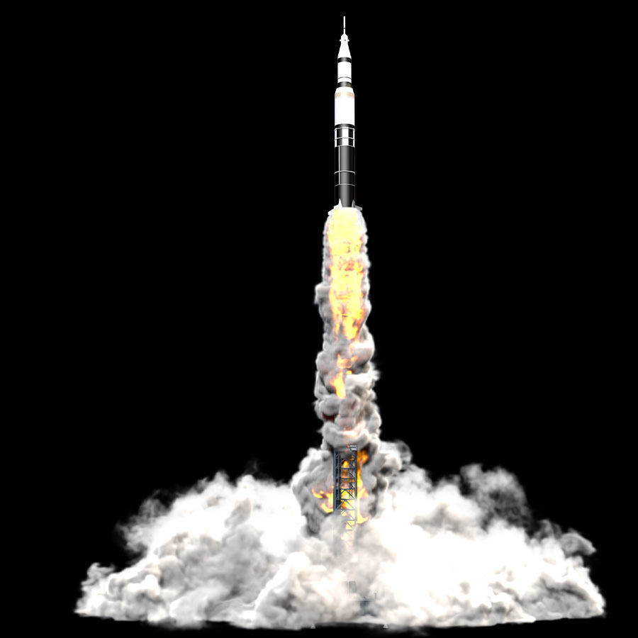 Rocket Launch Animated 3D model_3