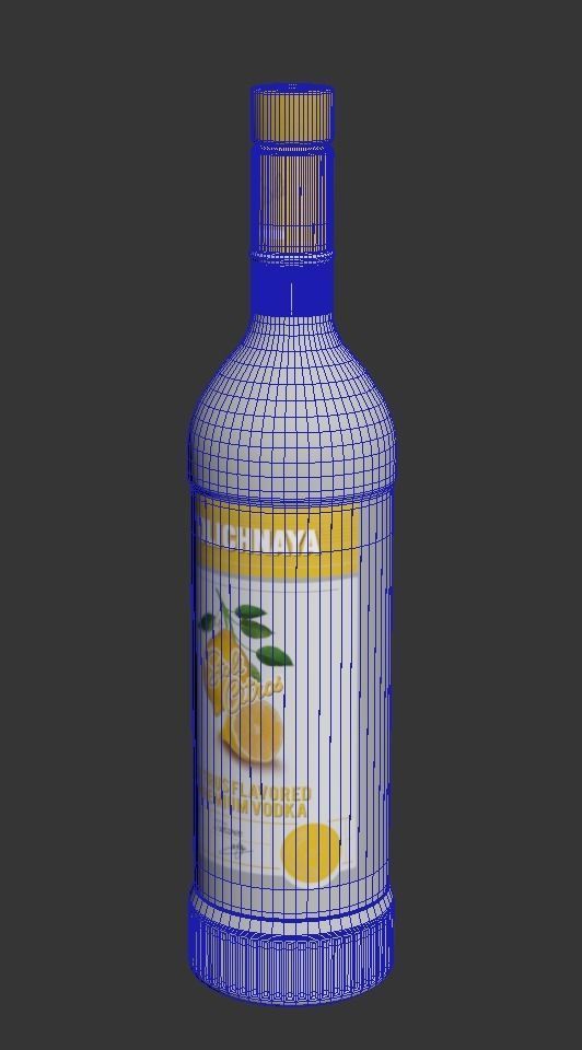 Stolichnaya Bottle 3D bottle Original Lime Strasberi Citros Low-poly 3D model_6