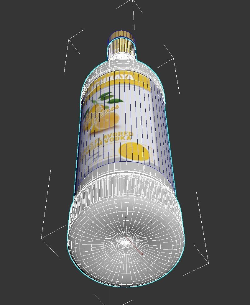 Stolichnaya Bottle 3D bottle Original Lime Strasberi Citros Low-poly 3D model_7