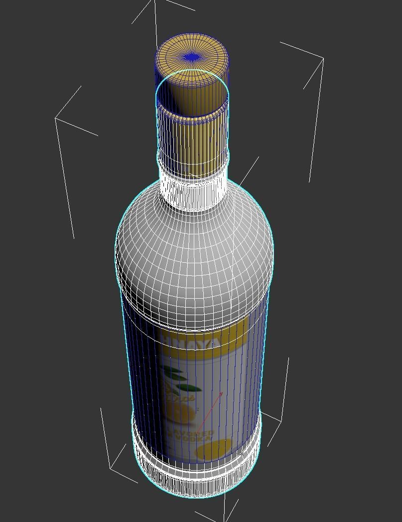 Stolichnaya Bottle 3D bottle Original Lime Strasberi Citros Low-poly 3D model_8