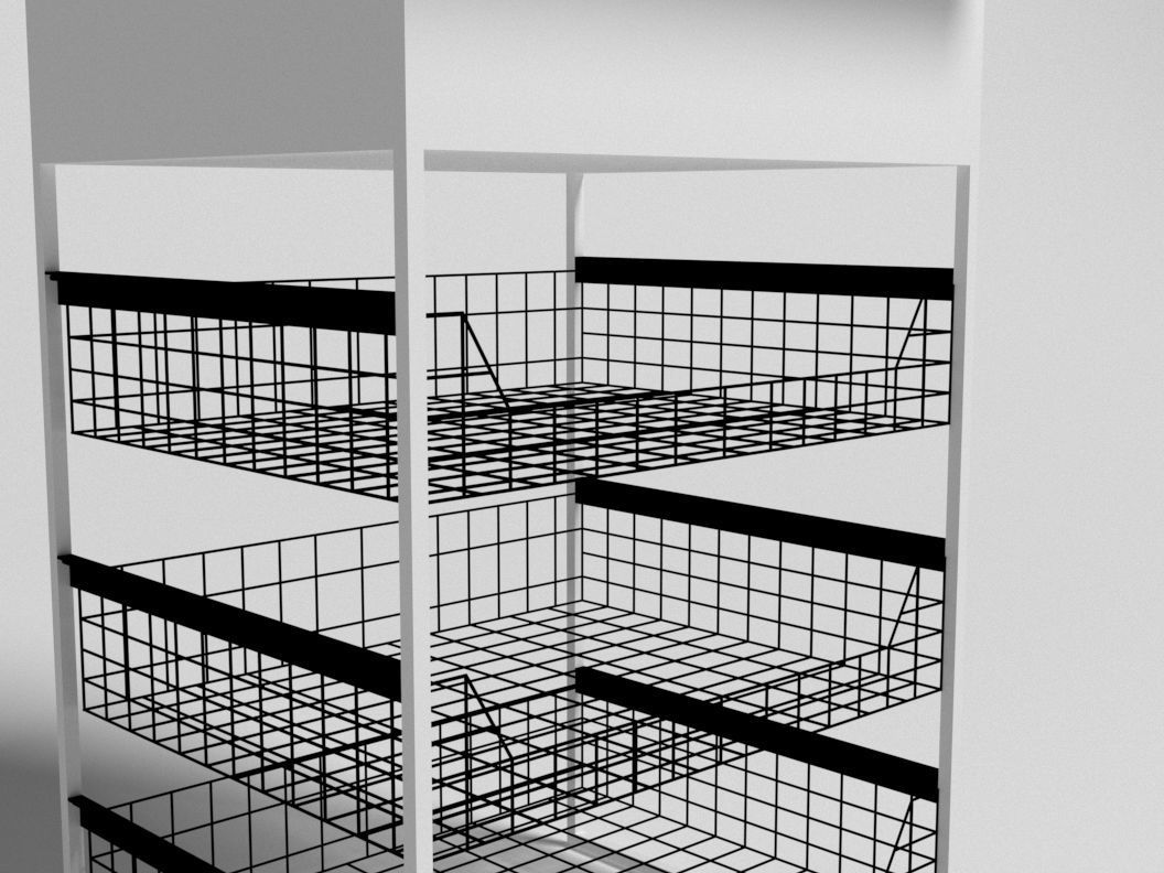 Cabinet with metal drawer Low-poly 3D model_3