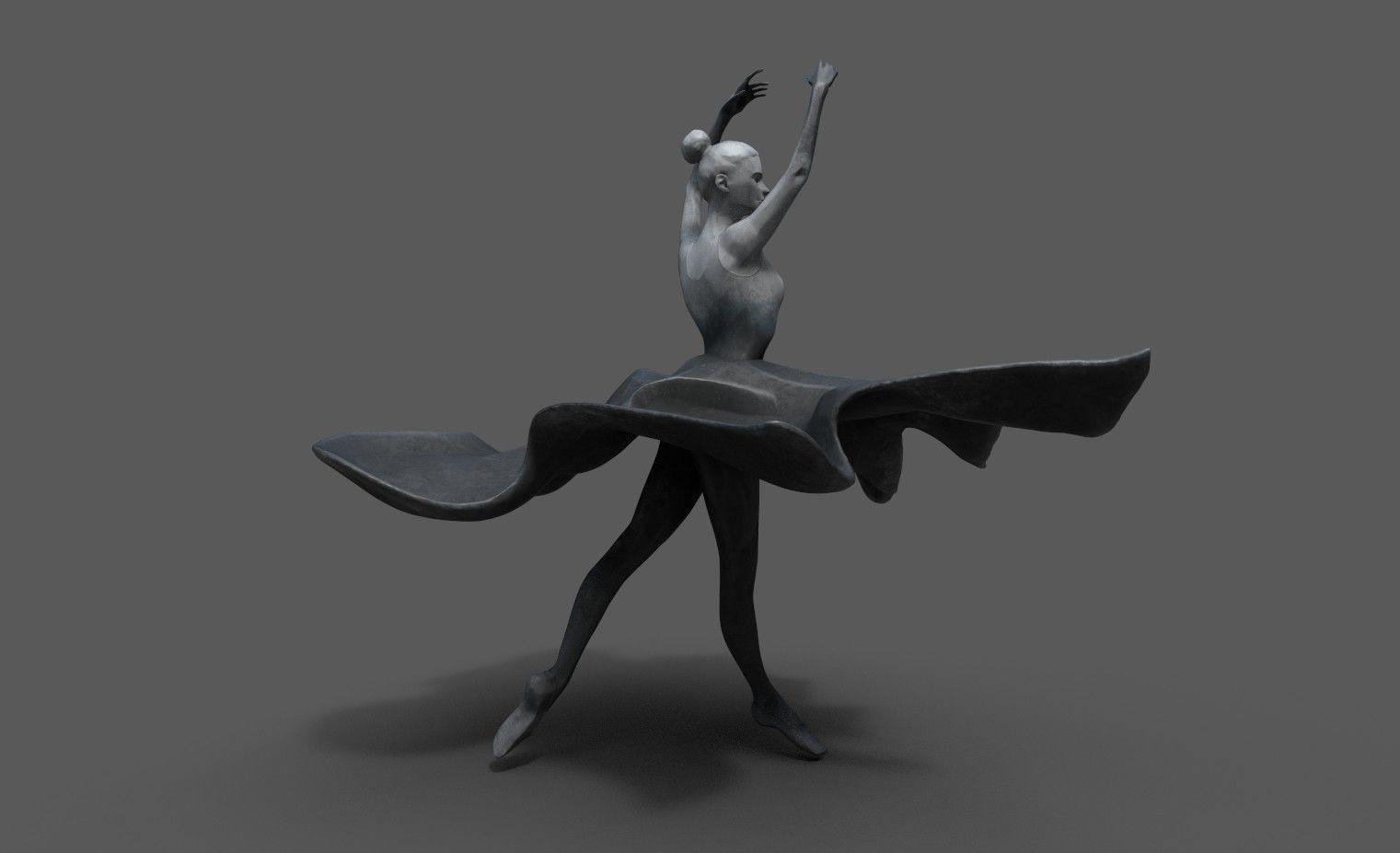 Ballerina scuplture 3D model_6