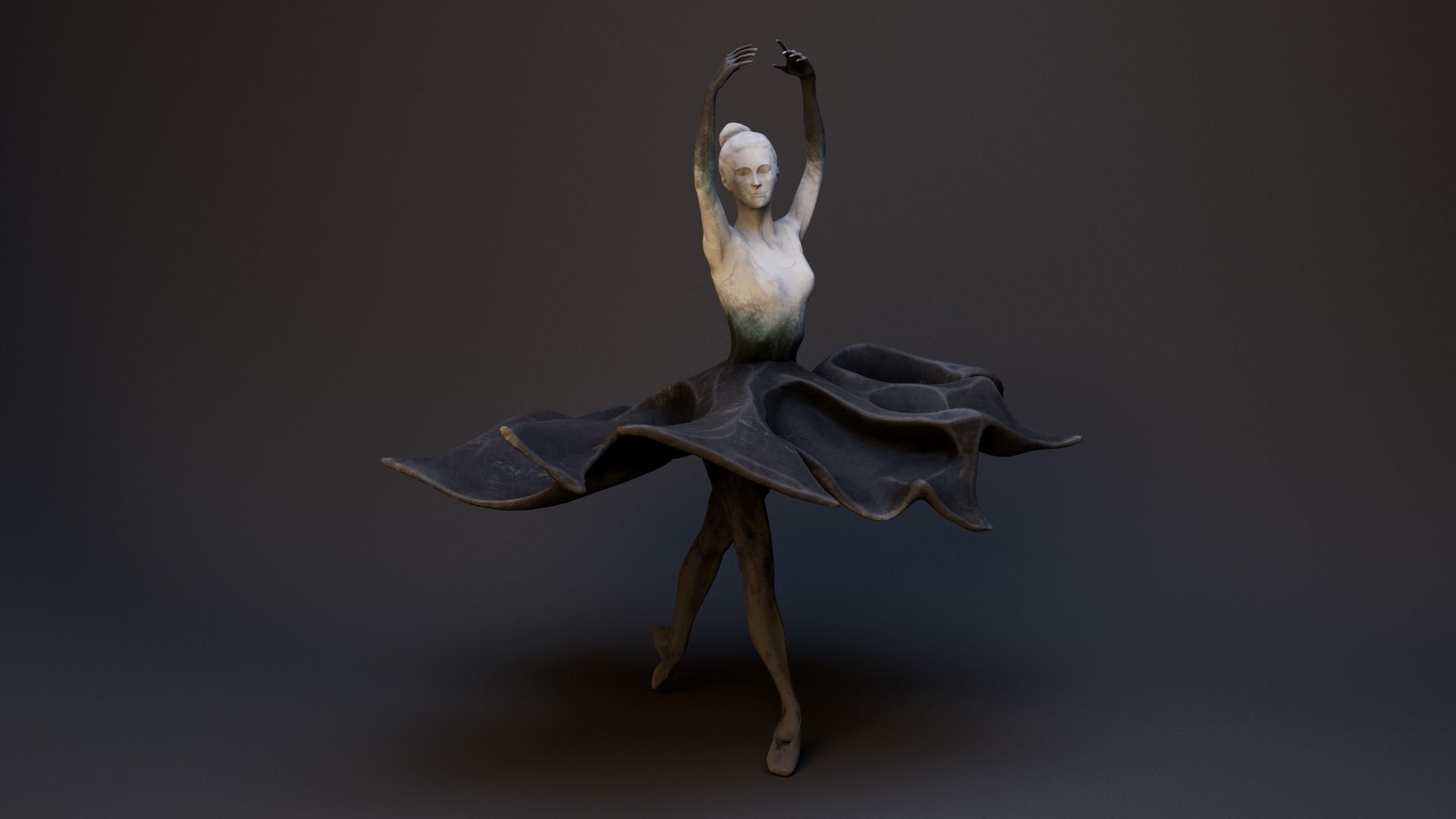 Ballerina scuplture 3D model_2