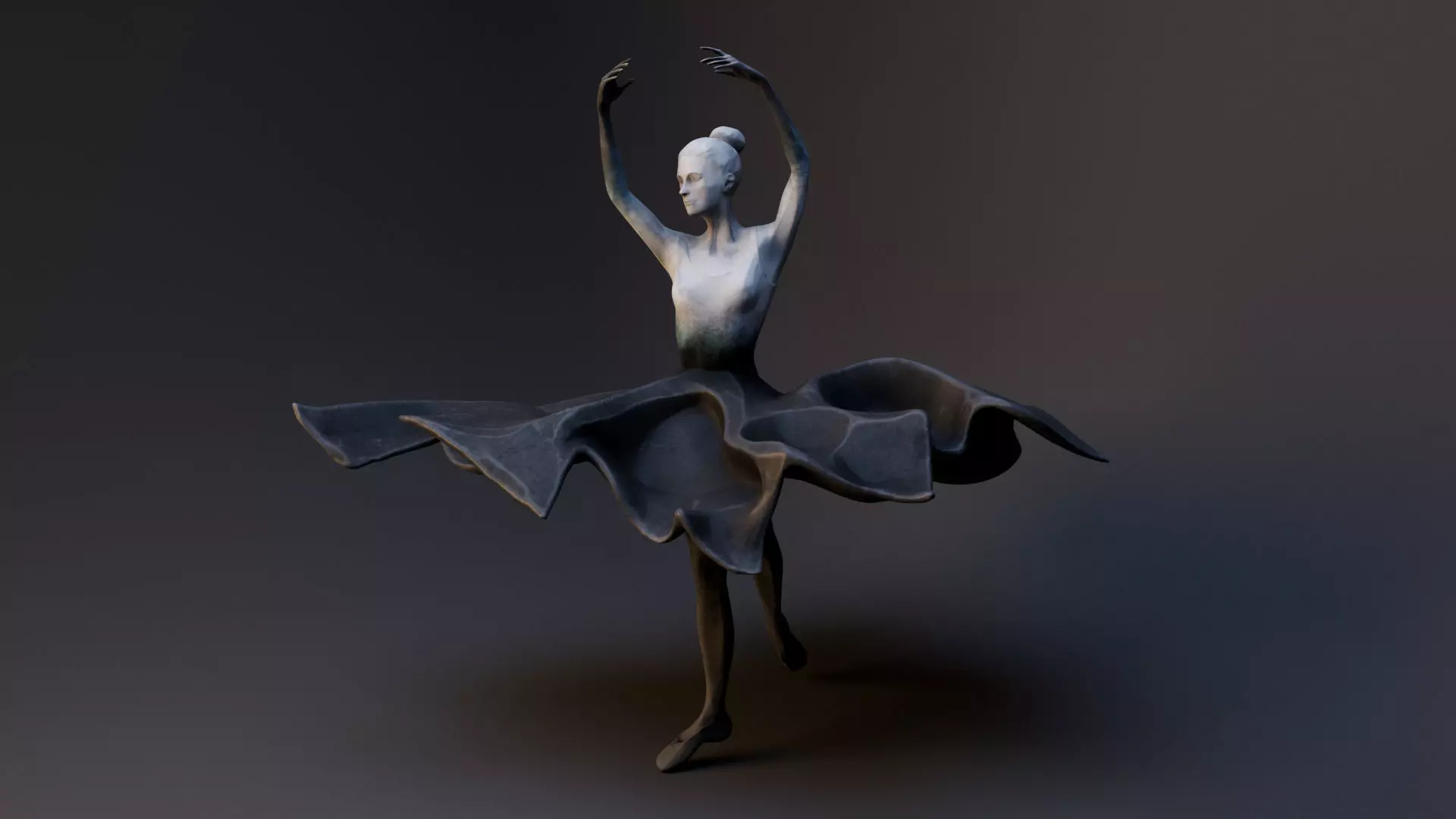 Ballerina scuplture 3D model_0